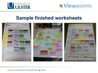 Sample finished worksheets
 
