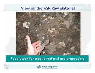 View on the ASR Raw Material




Feed stock
Feed-stock for plastic material pre-processing
                                pre processing
 
