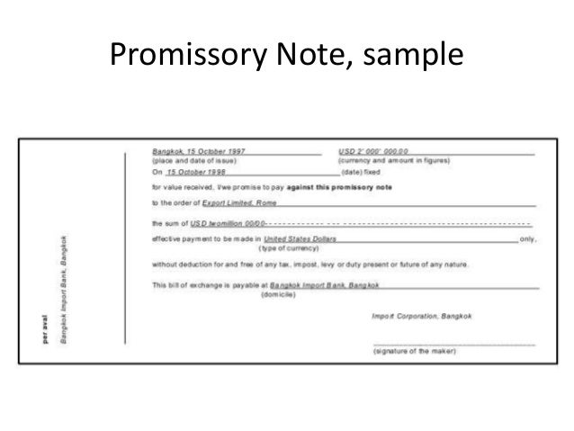methods of payment in international trade international promissory note