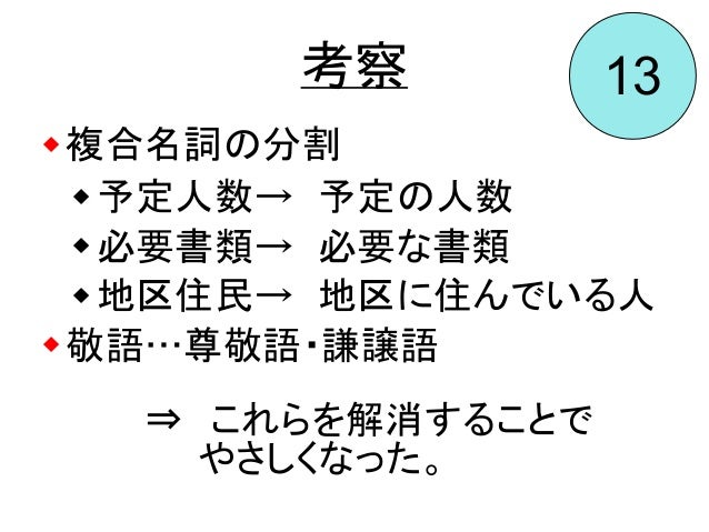 公的文書に対する やさしい日本語 換言辞書作成のための調査