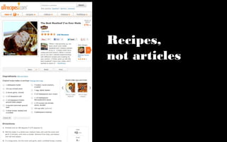 Recipes,
not articles
 
