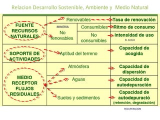 Relacion Desarrollo Sostenible, Ambiente y Medio Natural 
MINERIA 
EL SUELO 
RECUPERACION 
 