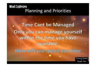 Planning and Priorities
 