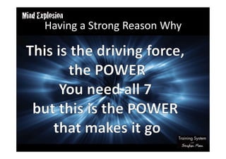 Having a Strong Reason Why
 