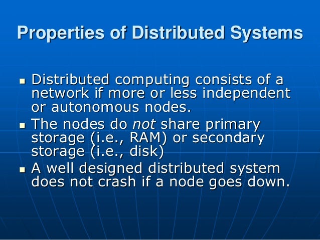 Overview of Distributed Systems