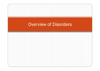 Overview of Disorders
 