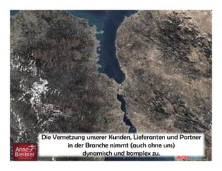 Die Vernetzung unserer Kunden, Lieferanten und Partner
in der Branche nimmt (auch ohne uns)
dynamisch und komplex zu.

 