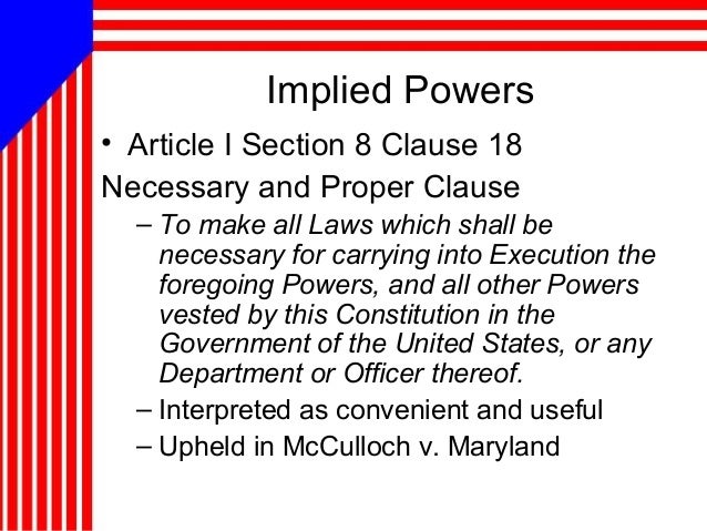 What is Article 1, Section 8, Clause 18 of the Constitution?
