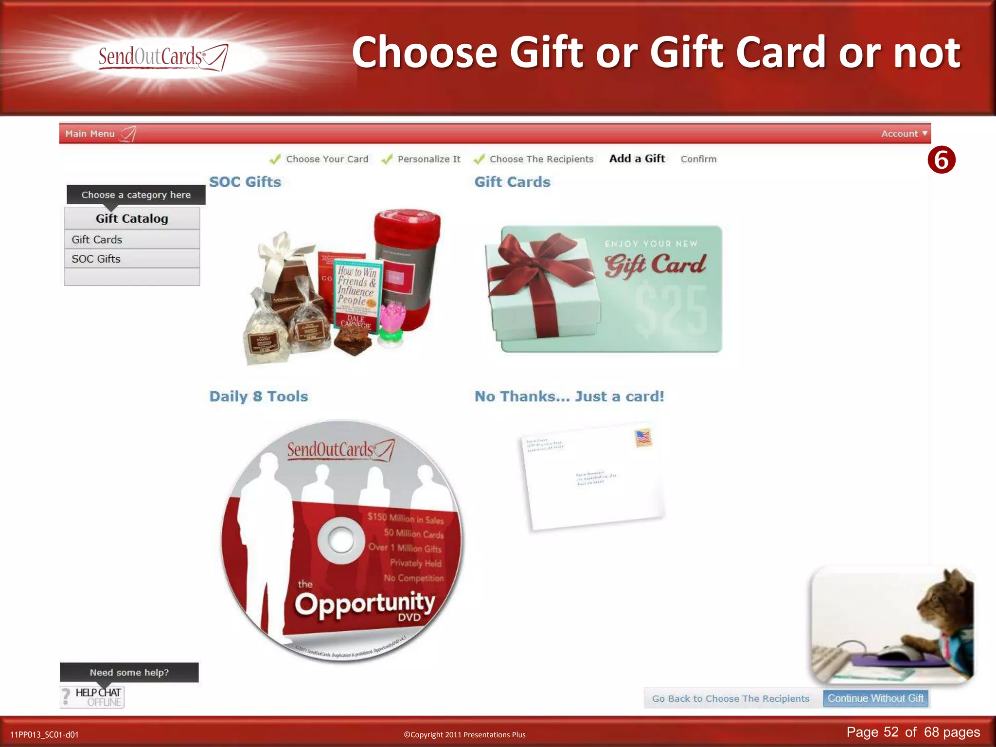 Choose Gift or Gift Card or not