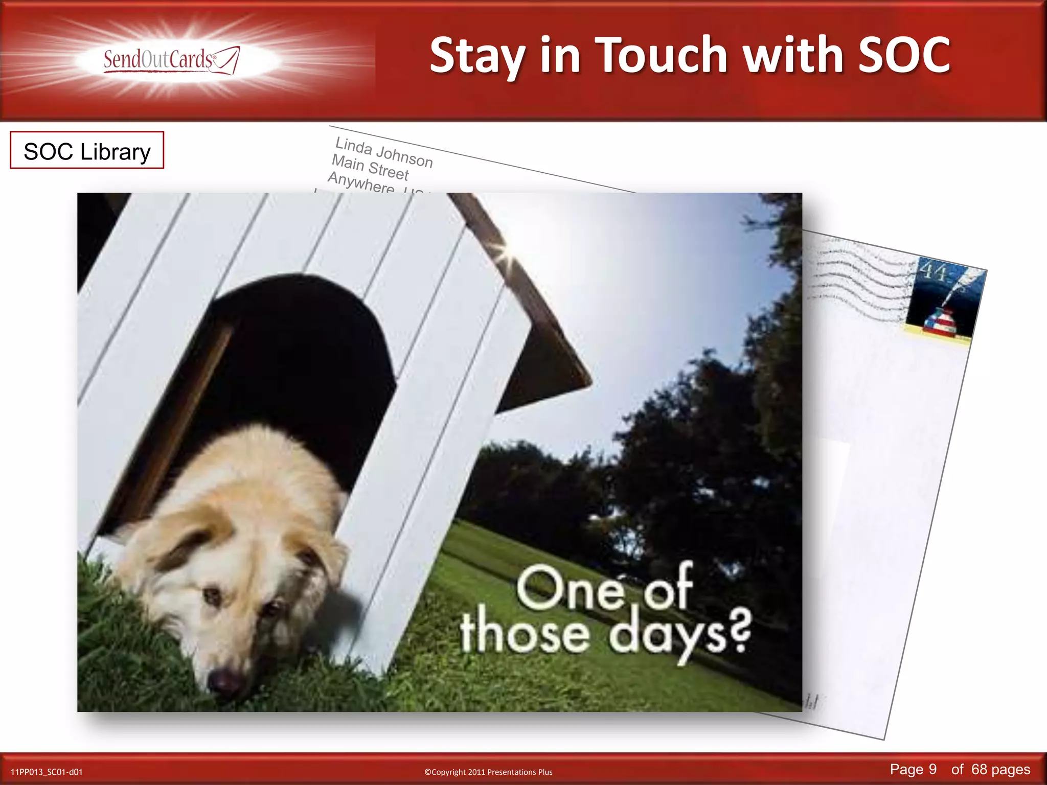 SOC LibraryLinda JohnsonMain StreetAnywhere, USAMr. & Mrs. John SmithMain StreetAnywhere, USAStay in Touch with SOC