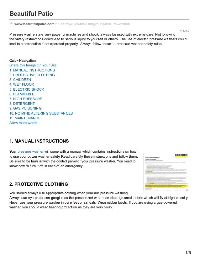 11 pressure washer safety
