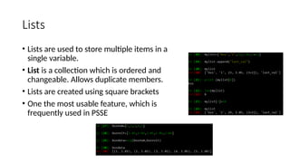 Introduction to Python Basics for PSSE Integration | PPT