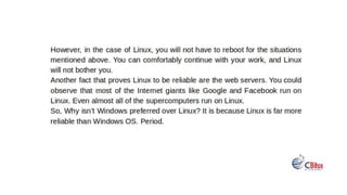11 reasons why linux is better than windows | PPT