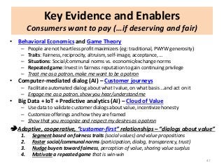 Key Evidence and Enablers
Consumers want to pay (…if deserving and fair)
• Behavioral Economics and Game Theory
– People a...