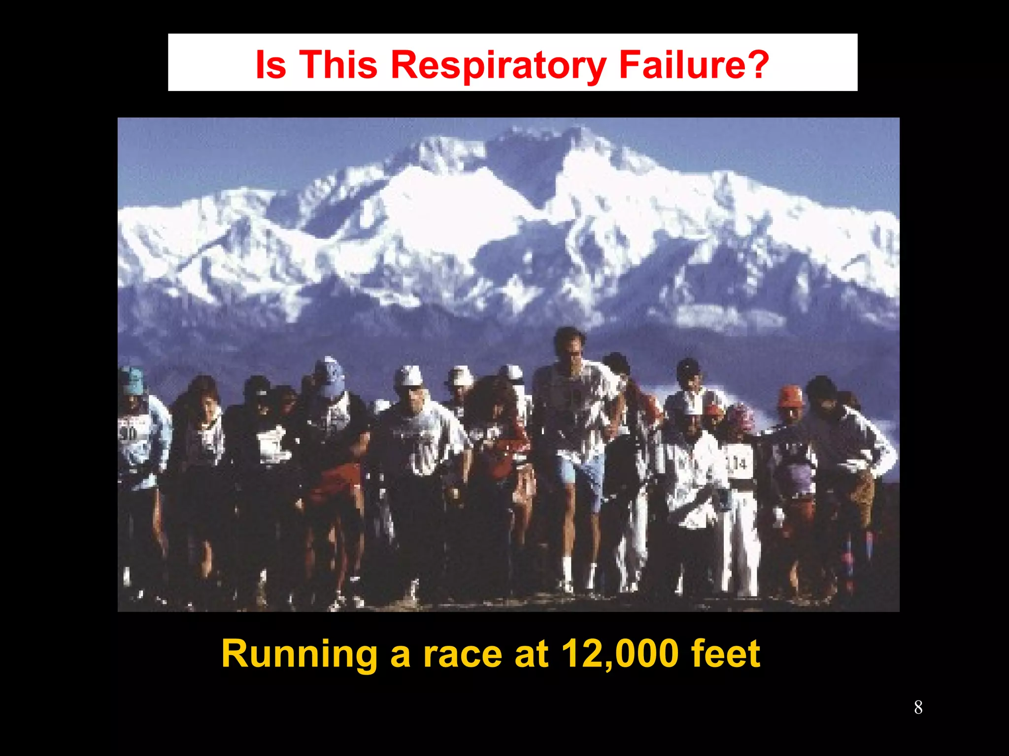 Running a race at 12,000 feet
Is This Respiratory Failure?
8
 