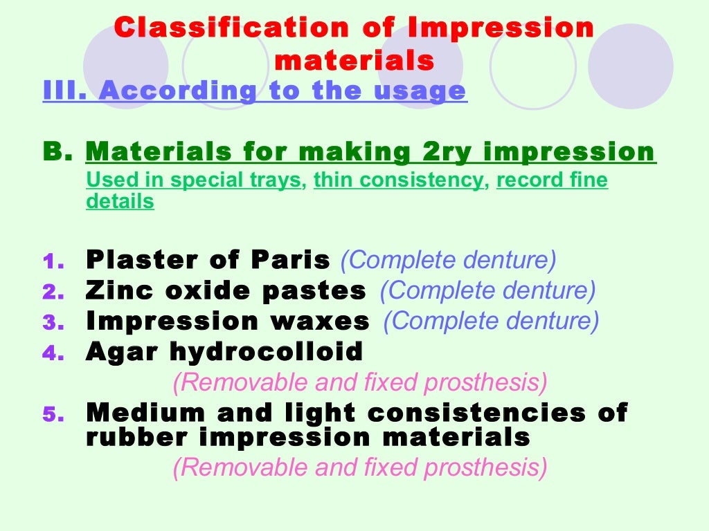 rigid impression materials dental material