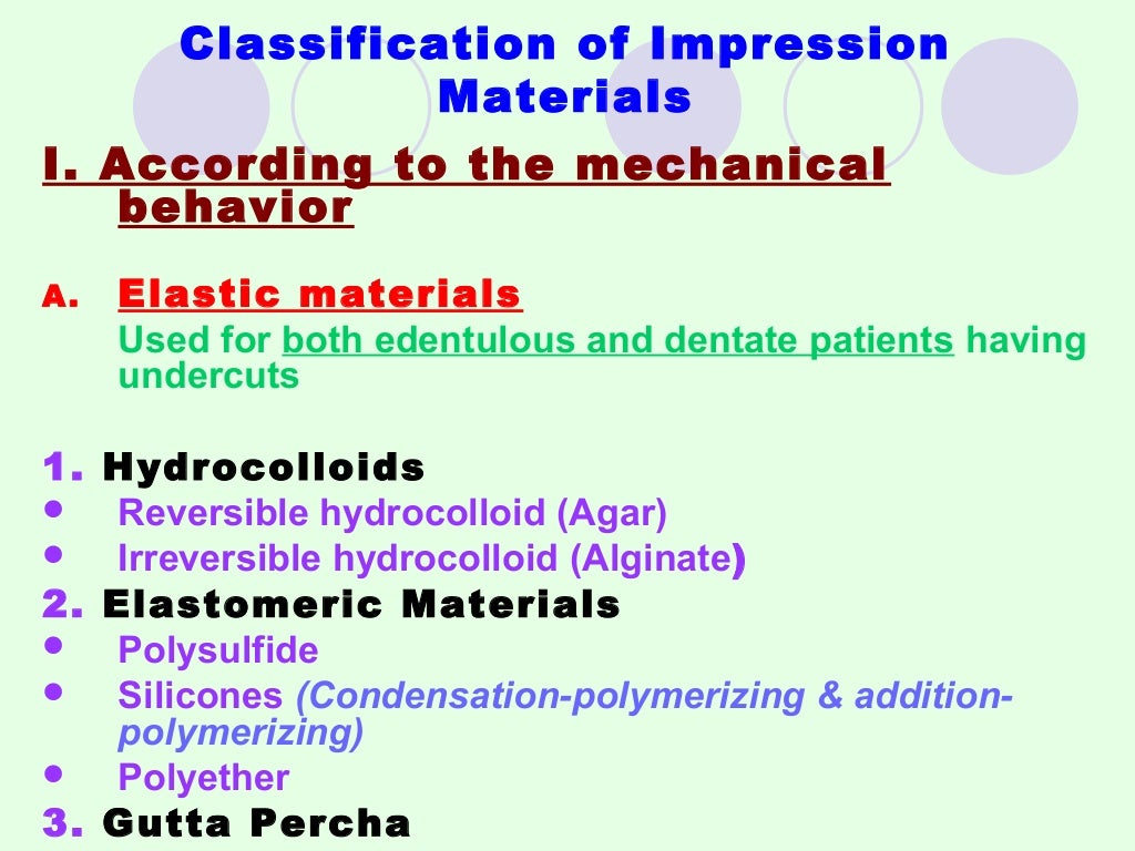 rigid impression materials dental material