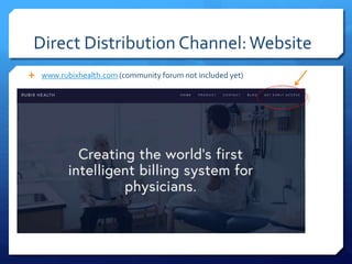 Direct Distribution Channel:Website
 www.rubixhealth.com (community forum not included yet)
pl
 
