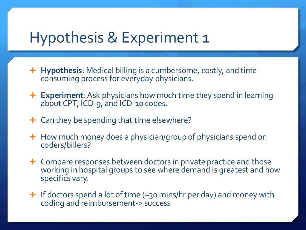 hypothesis in experimental research