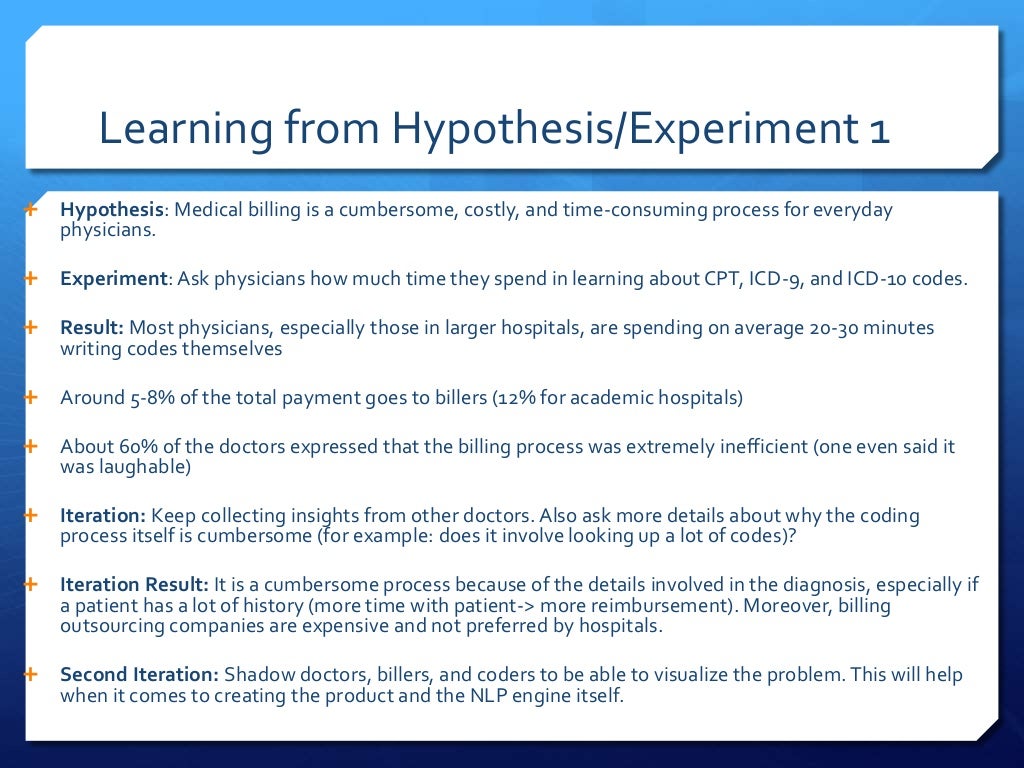 Learning from Hypothesis & Experiment