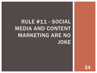 RULE #8 – MOBILE PRODUCTIVIT Y
As productive
OUT of your
office as IN your
office
Office services
should be “out
of office
accessible”:
fax, telephone, v
oice
mail, email, file
s

34

 