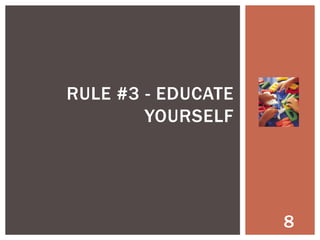 7 TECH INVESTMENT QUESTIONS
1. Can the tech I’m buying today grow with my
business
2. Can the tech connect with other technologies
3. Does the vendor provide great technology support
4. Who else is using the technology I’m buying
5. What are my future business plans – does the tech
I’m buying match
6. Is there an ecosystem of for the tech I’m buying
7. Am I the first one investing in this tech

8

 