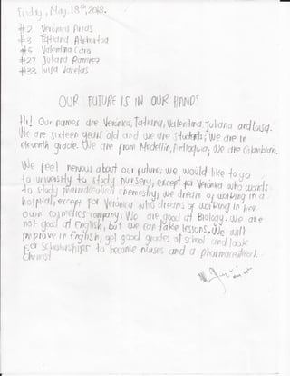 THE FUTURE IS IN YOUR HANDS 11S3'S DRAFTS