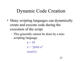 11 scripting languages | PPT | Programming Languages | Computing