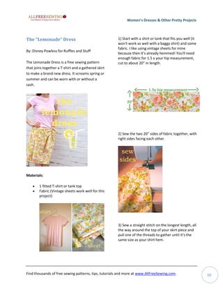 11 sewing patterns for womens dresses other pretty projects | PDF