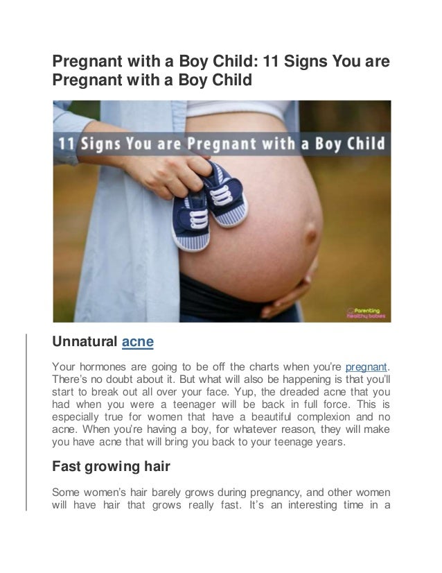 11 signs you are pregnant with a boy child