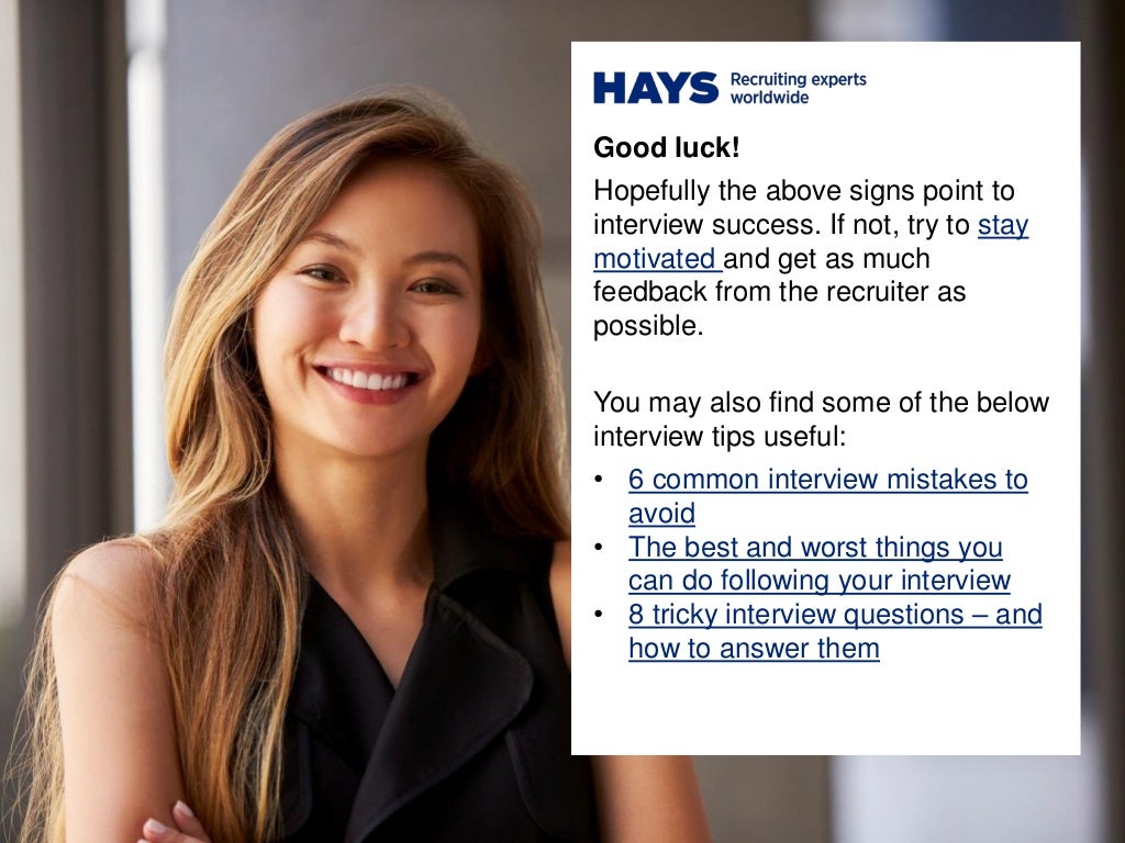 signs of a good interview