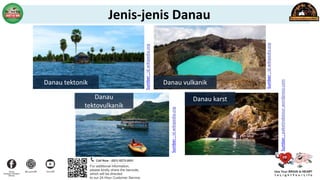 Jenis-jenis Danau
Sumber
:
id.wikipedia.org
Sumber
:
id.wikipedia.org
Sumber
:
id.wikipedia.org
Sumber
:
paketindotour.wordpress.com
Danau tektonik Danau vulkanik
Danau
tektovulkanik
Danau karst
 