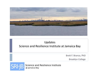Updates
Science and Resilience Institute at Jamaica Bay
Brett F. Branco, PhD
Brooklyn College
 