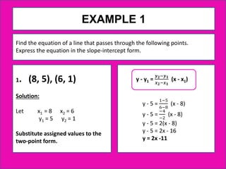 equation of the line using two point form | PPT
