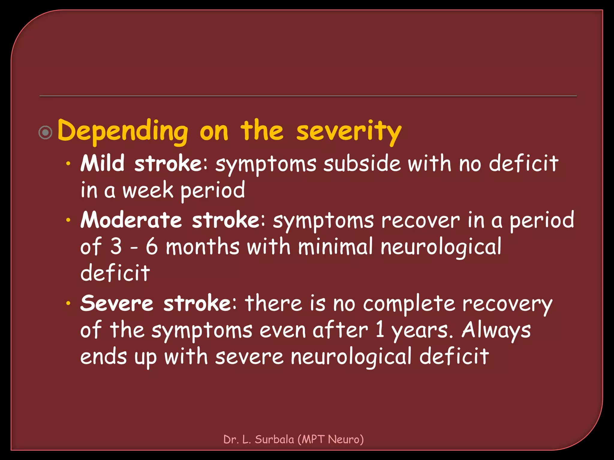 Stroke: PT Assessment and Management | PPTX