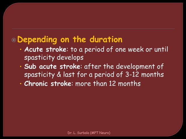 Stroke: PT Assessment and Management | PPTX | Brain and Nervous System ...