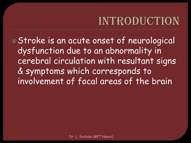 Stroke: PT Assessment and Management | PPTX | Brain and Nervous System ...