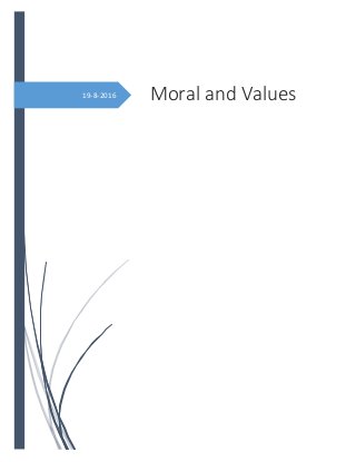 19-8-2016 Moral and Values
 