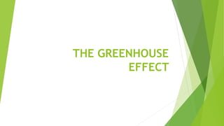 THE GREENHOUSE
EFFECT
 
