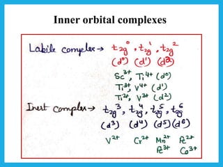 Labile Complex Science Thermodynamic and kinetic stability, Part 2, kinetic stability.pptx