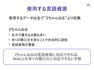 Web上の誹謗中傷を表す文の自動抽出
