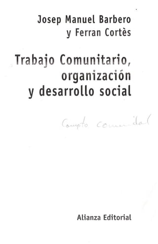 11) trabajo comunitario, organización y desarrollo social