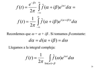 Recordemos que    =    + i    . Si tomamos    constante: Llegamos a la integral compleja: 