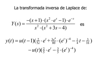 La transformada inversa de Laplace de: es 