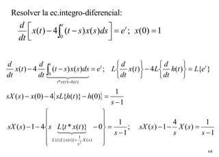 Resolver la ec.integro-diferencial: 