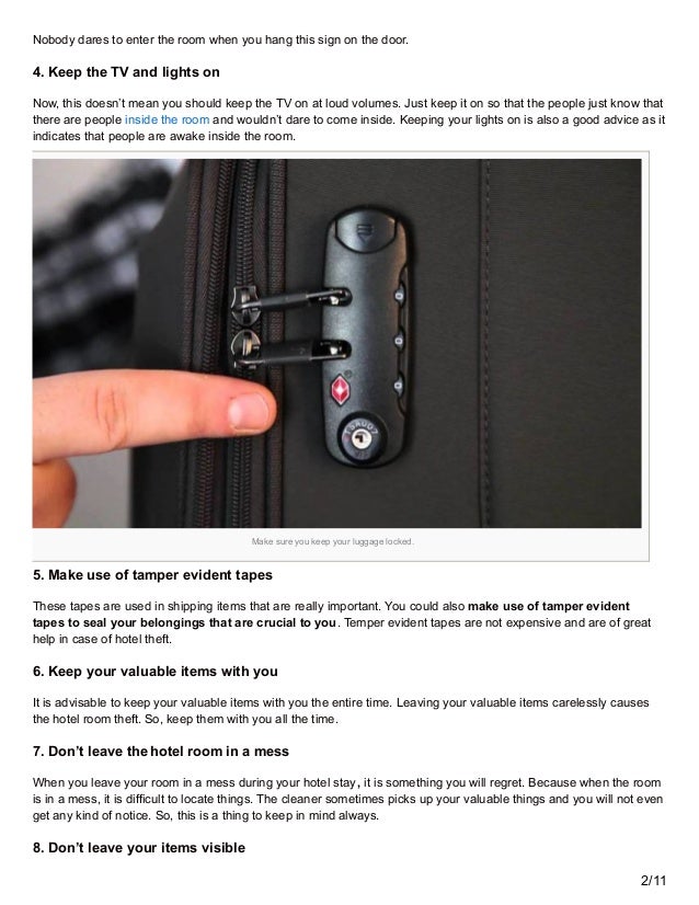 11 tricks to keep your belongings safe in your hotel room