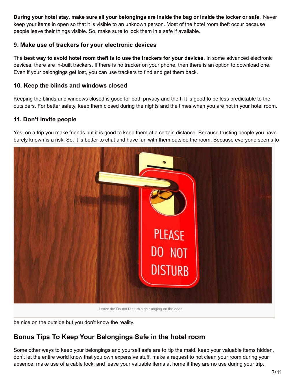 11 tricks to keep your belongings safe in your hotel room
