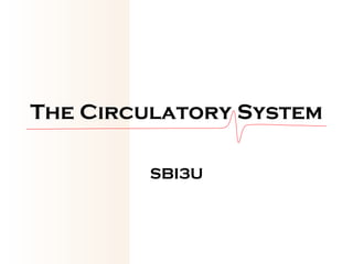 The Circulatory System SBI3U 