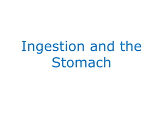 Ingestion and the Stomach 