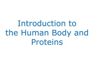 Introduction to the Human Body and Proteins 